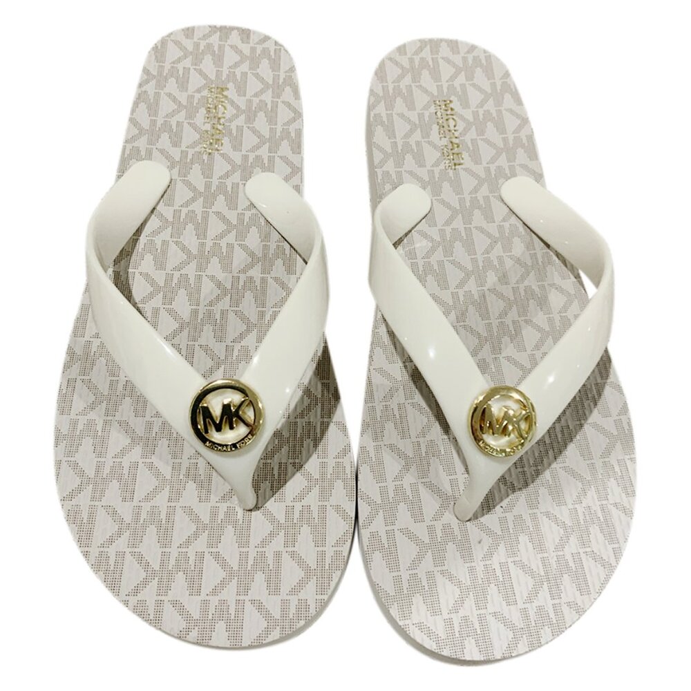 NWT MICHAEL KORS MSRP $69.99 WOMEN'S PEARL FLIP FLOPS SANDALS SIZE 10 11 - Picture 2 of 4